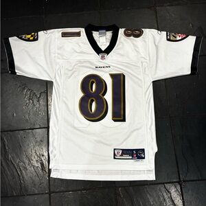 Baltimore Ravens -Reebok White NFL Equipment Jersey Patch with Navy Accents - S